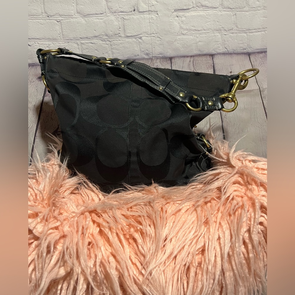 Coach Large Signature Black Carly Bag